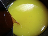 fabrication du savon, mélange soude huiles